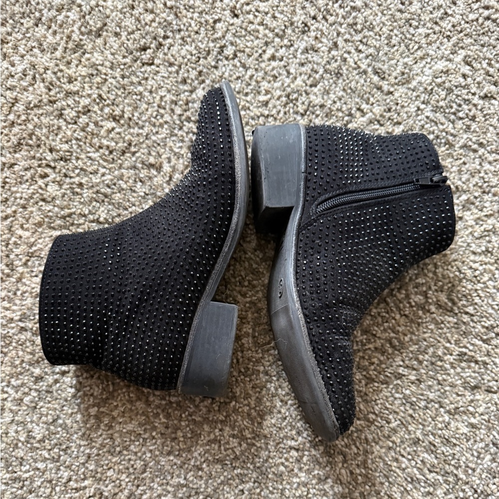 Steve Madden Girls size 5 sparkle Black Ankle Boots—Elaine